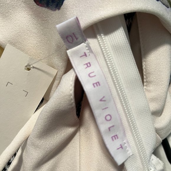 ASOS White and Purple Asymmetrical Halter Sheath Dress - Picture 4 of 4